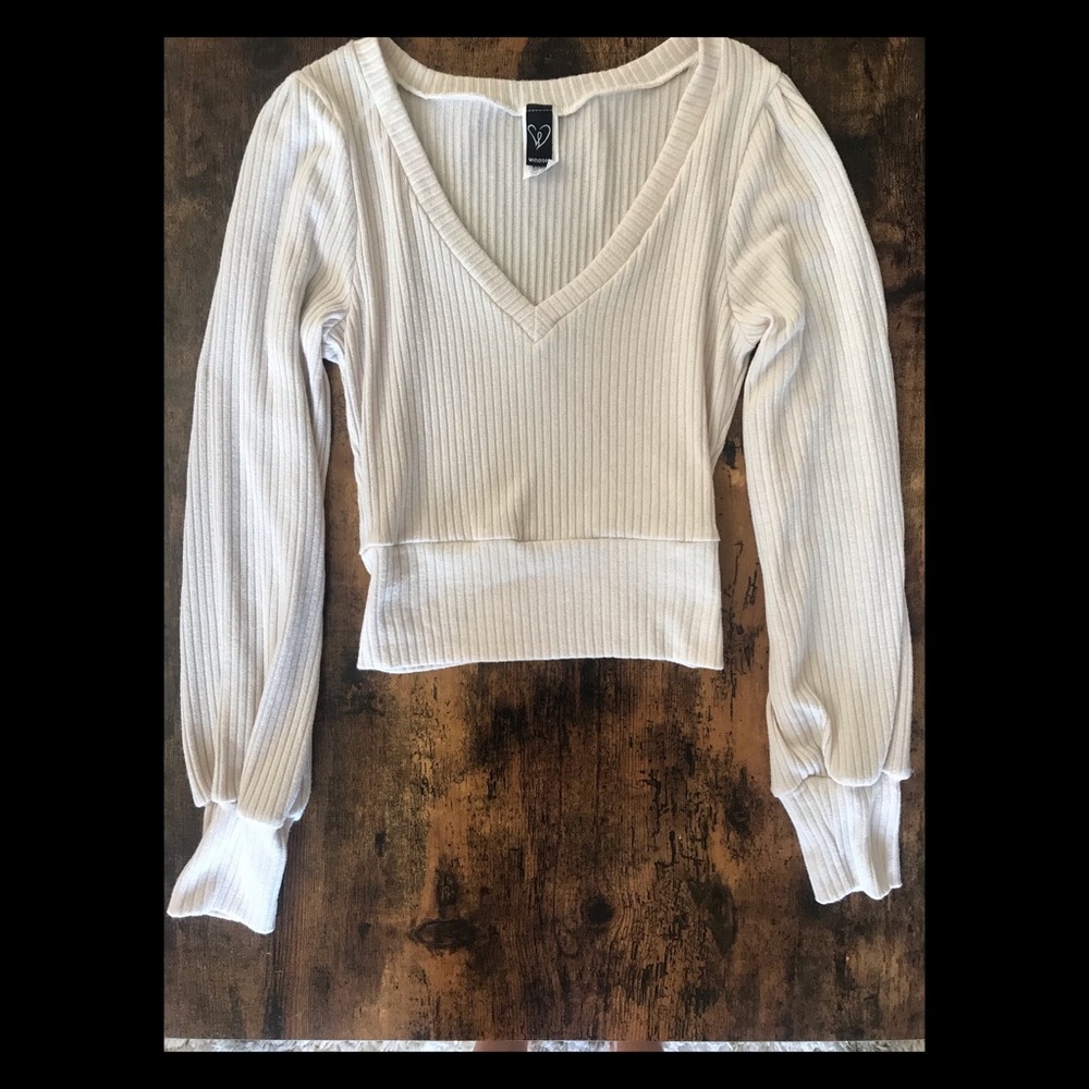 Cream Colored Cropped Sweater